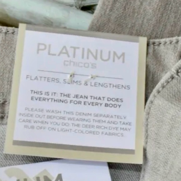 Chico's Platinum Gray Denim Jeans - Picture 5 of 9